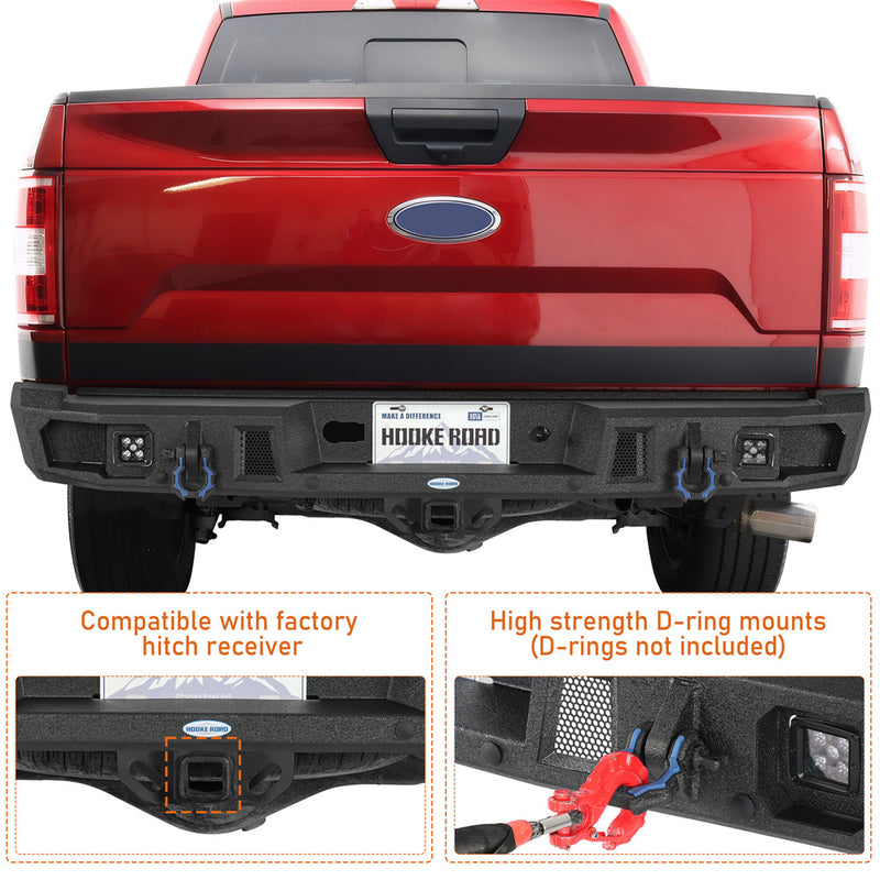 Load image into Gallery viewer, Steel Rear Bumper for 2018-2020 Ford F-150 Hooke Road b8261 6
