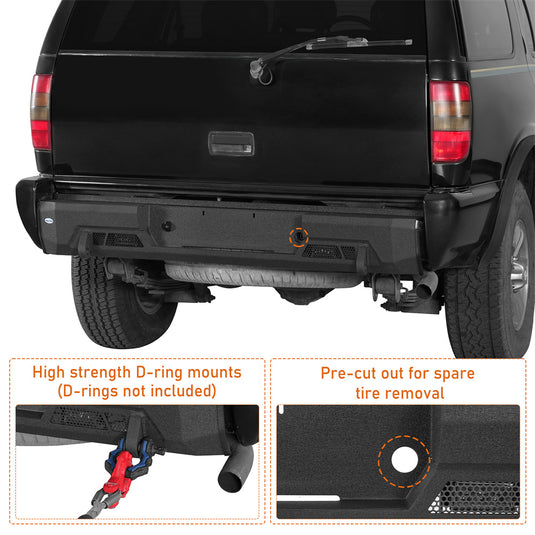 Hooke Road Steel Rear Bumper for 1995-2005 Chevy S10 Blazer b7256 7