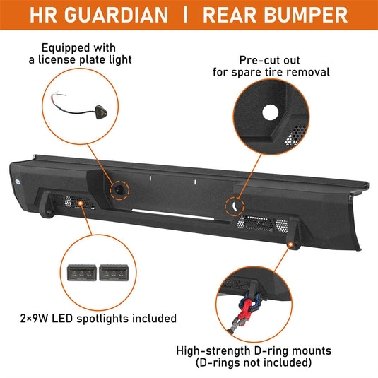 Hooke Road Steel Rear Bumper for 1995-2005 Chevy S10 Blazer b7256 8