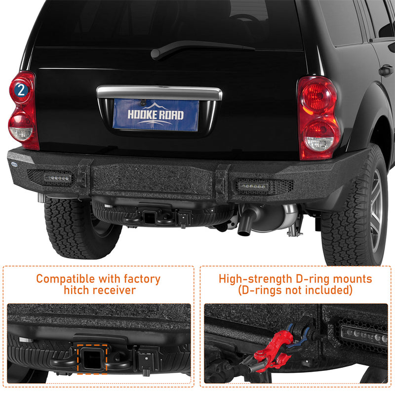 Load image into Gallery viewer, Steel Rear Bumper for 2004-2006 Dodge Durango Hooke Road b6855s 7
