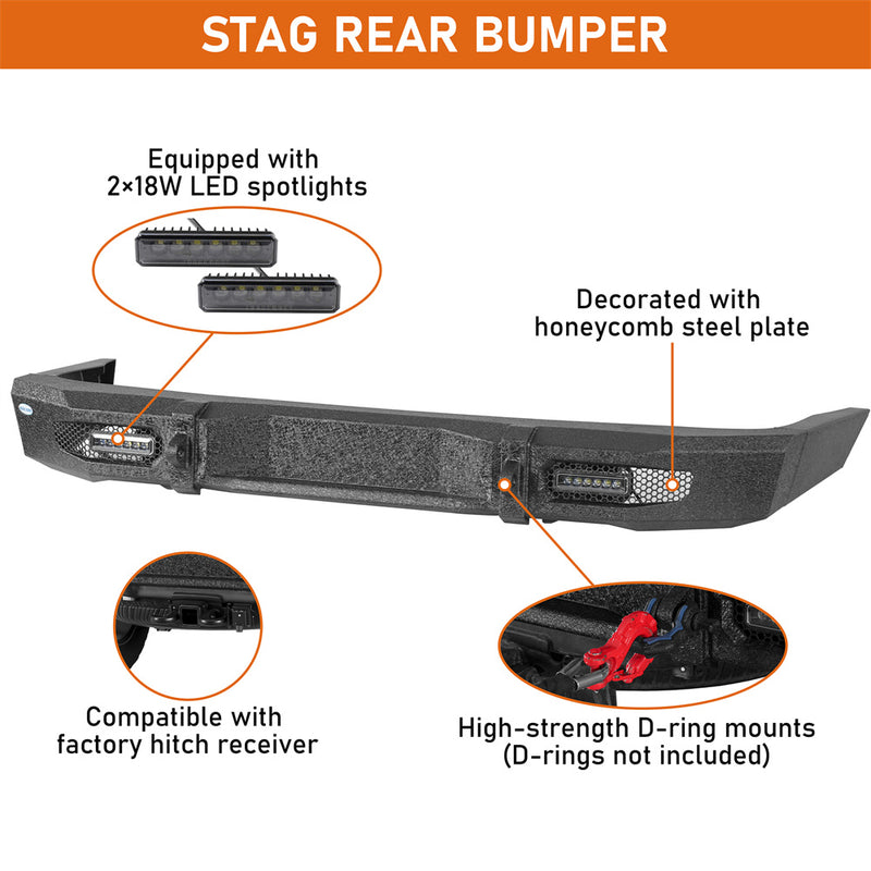Load image into Gallery viewer, Steel Rear Bumper for 2004-2006 Dodge Durango Hooke Road b6855s 8
