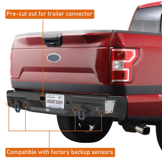 Hooke Road Steel Rear Bumper for 2018-2020 Ford F-150 b8263 8