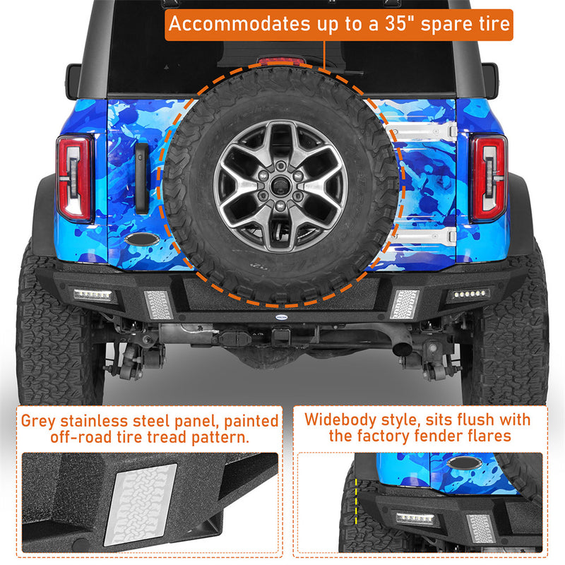 Load image into Gallery viewer, Steel Rear Bumper for 2021-2026 Ford Bronco b8941s 6
