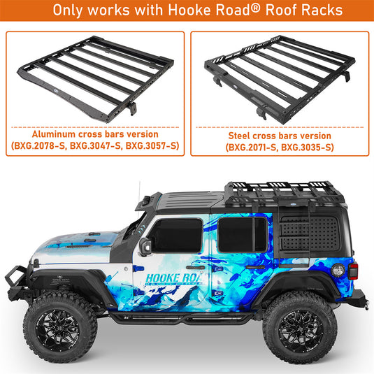 Hooke Road Window Ladder for 2007-2026 Jeep Wrangler JK & Wrangler JL Hardtop b2129s 6