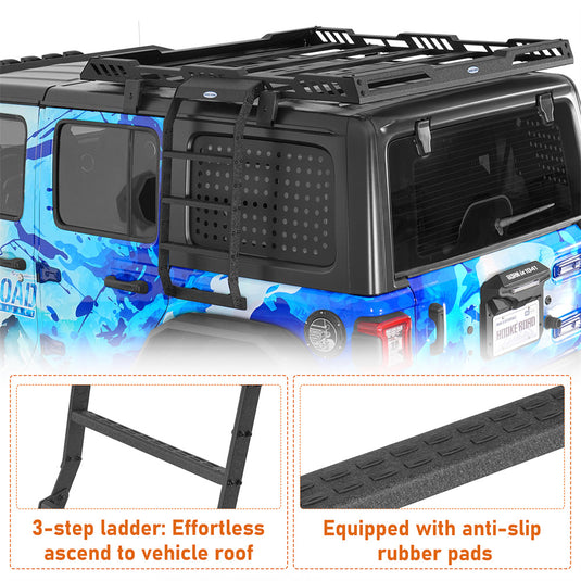Hooke Road Window Ladder for 2007-2026 Jeep Wrangler JK & Wrangler JL Hardtop b2129s 7