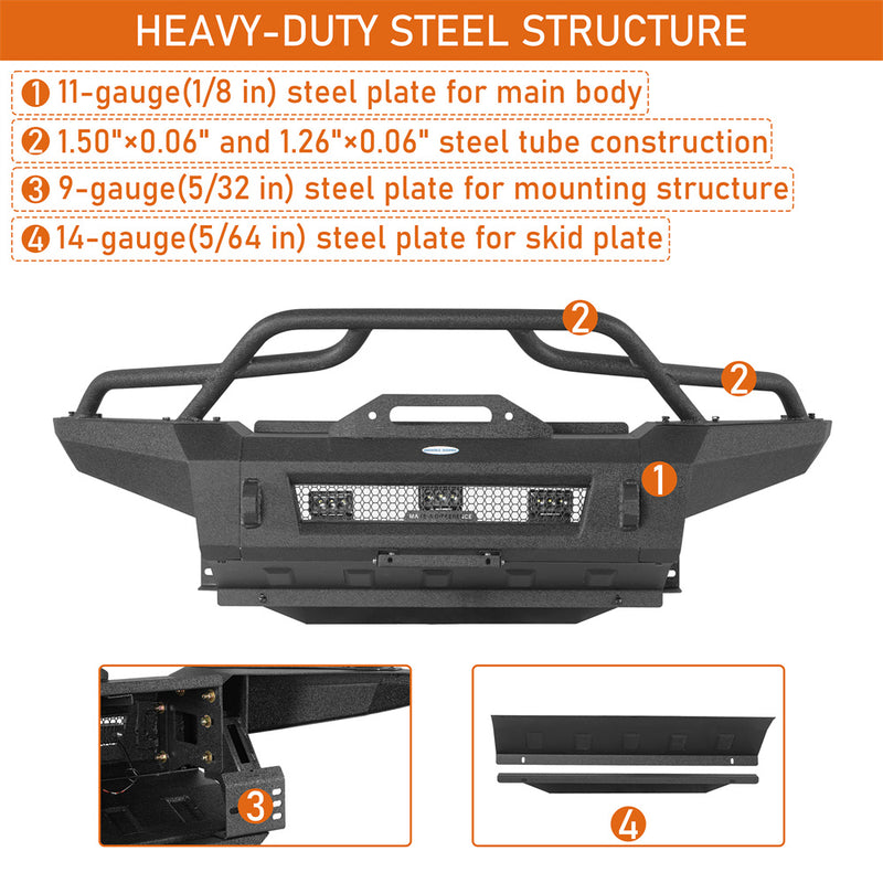 Load image into Gallery viewer, Hooke Road Stubby Front Bumper for 2007-2014 Toyota FJ Cruiser b4901 7
