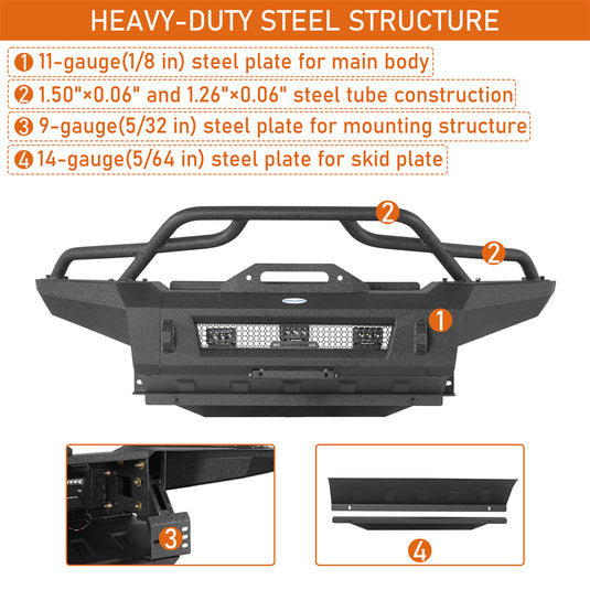 Hooke Road Stubby Front Bumper for 2007-2014 Toyota FJ Cruiser b4901 7