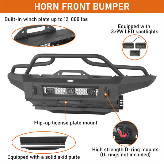 Hooke Road Stubby Front Bumper for 2007-2014 Toyota FJ Cruiser b4901 8