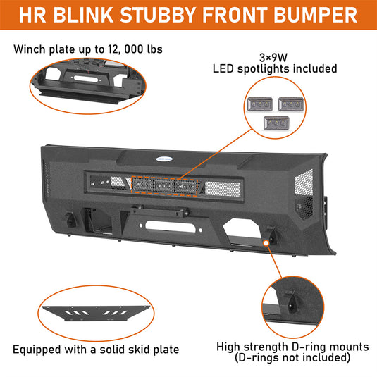 Hooke Road  Stubby Front Bumper for 2014-2021 Toyota Tundra b5022s 8