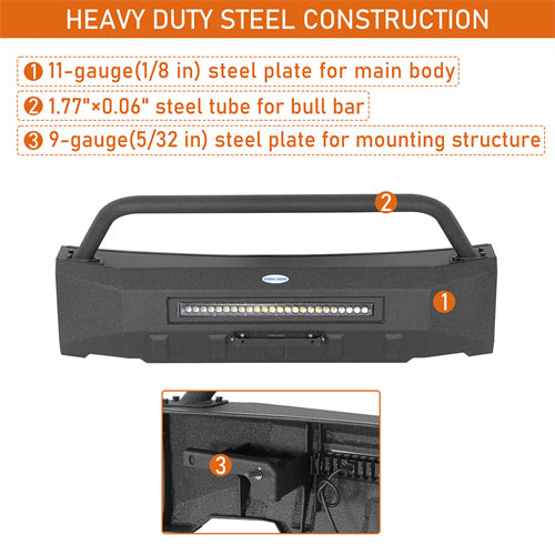 Load image into Gallery viewer, 2015-2017 Ford F-150 Stubby Front Bumper w/ License Plate Mount Hooke Road b8290 7
