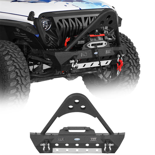 2018-2026 Jeep JL &  2020-2026 Gladiator JT Front Bumper with Stinger Bar Hooke Road b3102s 1
