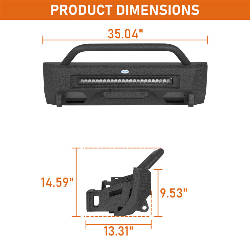 Load image into Gallery viewer, Stubby Front Bumper w/ Winch Plate for 2003-2005 Toyota 4Runner Hooke Road b9861s 5
