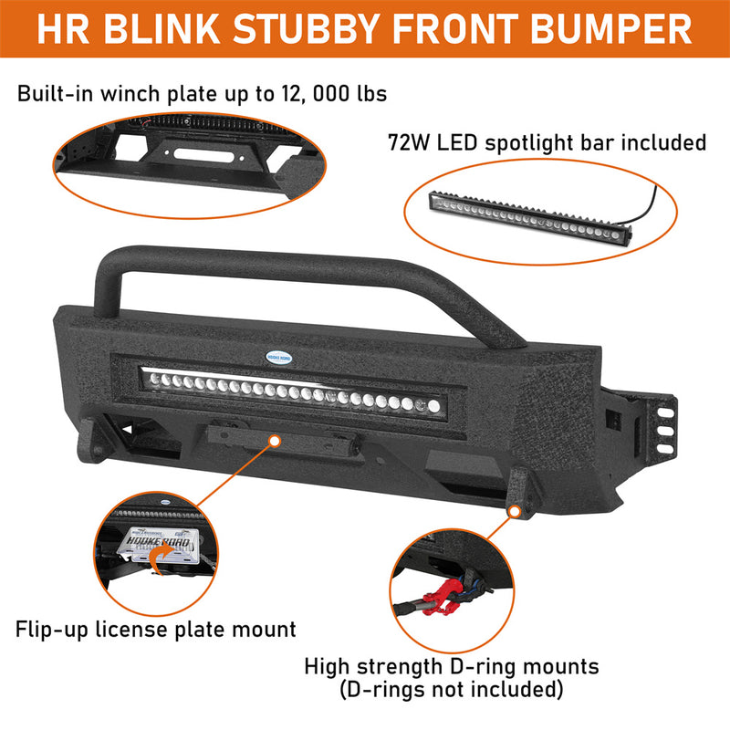 Load image into Gallery viewer, Stubby Front Bumper w/ Winch Plate for 2003-2005 Toyota 4Runner Hooke Road b9861s 8
