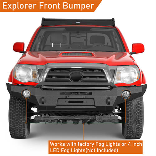 Load image into Gallery viewer, Full Width Front Bumper Replacement Aftermarket Bumper Off Road Parts For 2005-2011 Toyota Tacoma - Hooke Road b4031s 10
