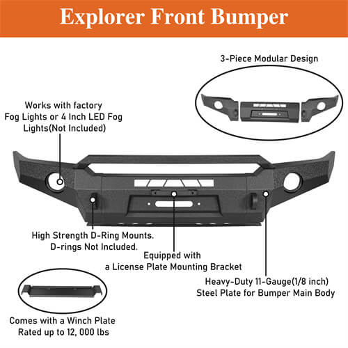 Load image into Gallery viewer, Full Width Front Bumper Replacement Aftermarket Bumper Off Road Parts For 2005-2011 Toyota Tacoma - Hooke Road b4031s 16
