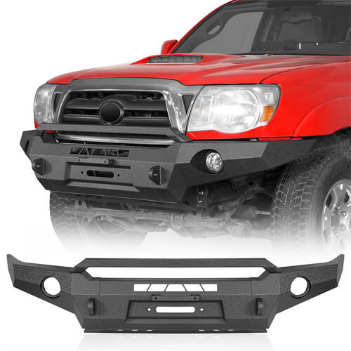 Load image into Gallery viewer, Full Width Front Bumper Replacement Aftermarket Bumper Off Road Parts For 2005-2011 Toyota Tacoma - Hooke Road b4031s 2
