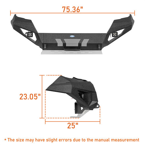 Load image into Gallery viewer, Hooke Road Tacoma Front Bumper with Skid Plate &amp; LED Lights for 2016-2023 Toyota Tacoma 3rd Gen b4227s 8
