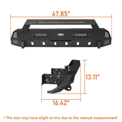 Load image into Gallery viewer, HookeRoad Tacoma Front Bumper Stubby Bumper for 2016-2023 Toyota Tacoma 3rd Gen b4203s 15
