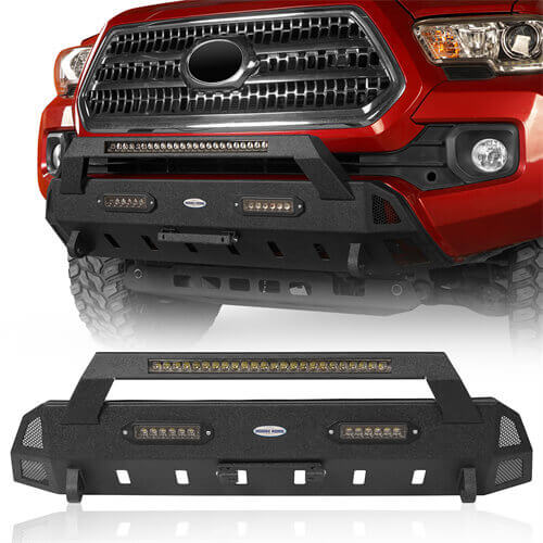 Hooke Road Full Width Front Bumper w/ Winch Plate & LED Spot Lights For  2016-2023 ToyotaTacoma – Hooke Road 4x4