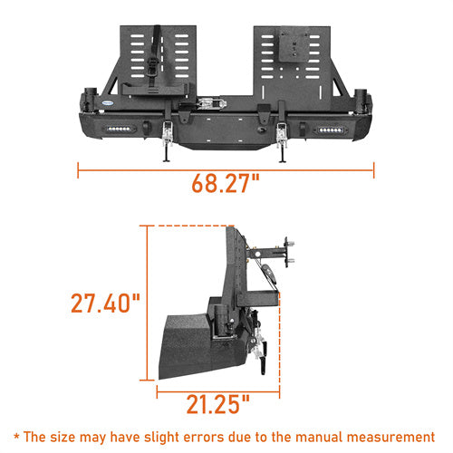 Load image into Gallery viewer, 2005-2015 Toyota Tacoma Rear Bumper w/Swing Arms &amp; Tire Carrier &amp; Jerry Can Holder 4x4 Truck Parts - Hooke Road b4036s 21
