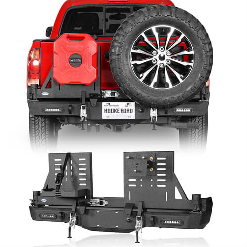 2005-2015 Toyota Tacoma Rear Bumper w/Swing Arms & Tire Carrier & Jerry Can Holder 4x4 Truck Parts - Hooke Road b4036s 2