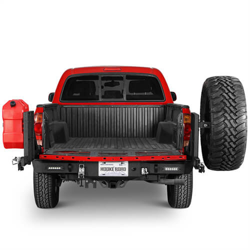 2005-2015 Toyota Tacoma Rear Bumper w/Swing Arms & Tire Carrier & Jerry Can Holder 4x4 Truck Parts - Hooke Road b4036s 3