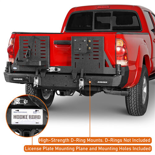 2005-2015 Toyota Tacoma Rear Bumper w/Swing Arms & Tire Carrier & Jerry Can Holder 4x4 Truck Parts - Hooke Road b4036s 8