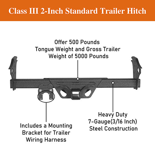 HookeRoad Tacoma Receiver Hitch w/Square Receiver Opening for 2005-2015 Toyota Tacoma HookeRoad  HE.4012 9