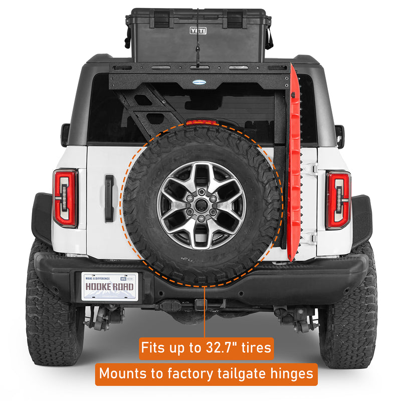 Load image into Gallery viewer, Hooke Road  2021-2025 Ford Bronco Tailgate Basket Rear Cargo Carrier b8936s 8
