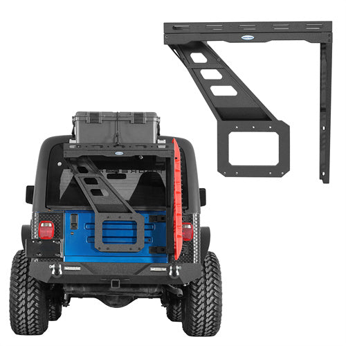 Hooke Road 1997-2006 Jeep Wrangler TJ Tailgate Basket Rear Cargo Rack b1086s 1