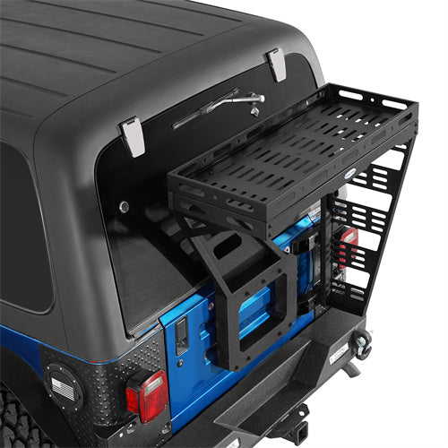 Load image into Gallery viewer, Hooke Road 1997-2006 Jeep Wrangler TJ Tailgate Basket Rear Cargo Rack b1086s 2
