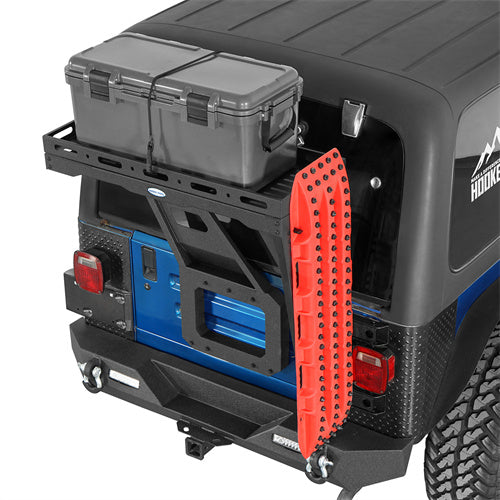 Hooke Road 1997-2006 Jeep Wrangler TJ Tailgate Basket Rear Cargo Rack b1086s 3
