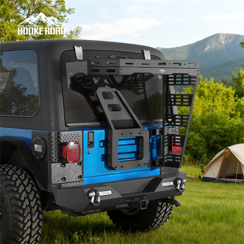 Load image into Gallery viewer, Hooke Road 1997-2006 Jeep Wrangler TJ Tailgate Basket Rear Cargo Rack b1086s 4
