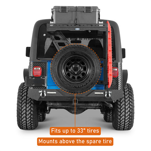 Hooke Road 1997-2006 Jeep Wrangler TJ Tailgate Basket Rear Cargo Rack b1086s 7