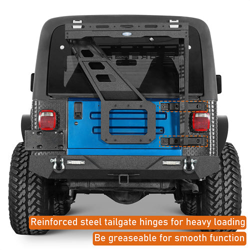 Hooke Road 1997-2006 Jeep Wrangler TJ Tailgate Basket Rear Cargo Rack b1086s 8