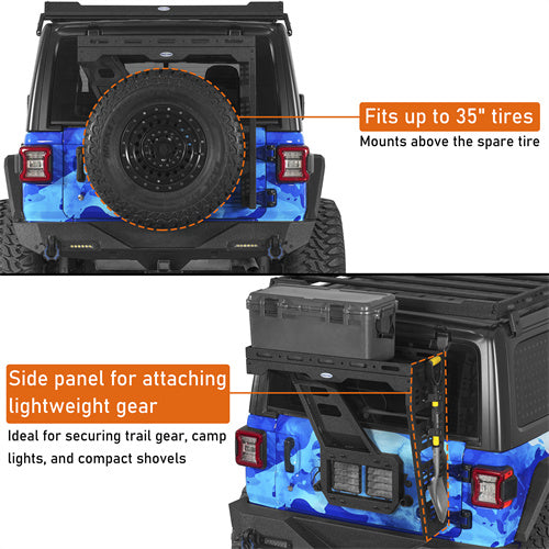 Load image into Gallery viewer, Hooke Road Tailgate Cargo Rack for 2018-2025 Jeep Wrangler JL b3098s 6
