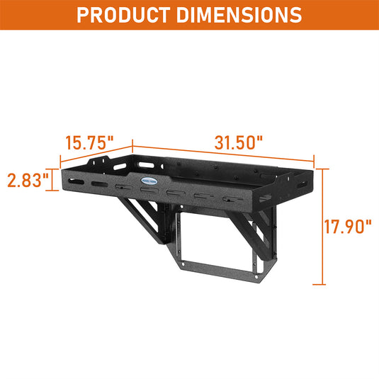 Hooke Road Tailgate Rack Cargo Basket for 2018-2026 Jeep Wrangler JL b3106s 5
