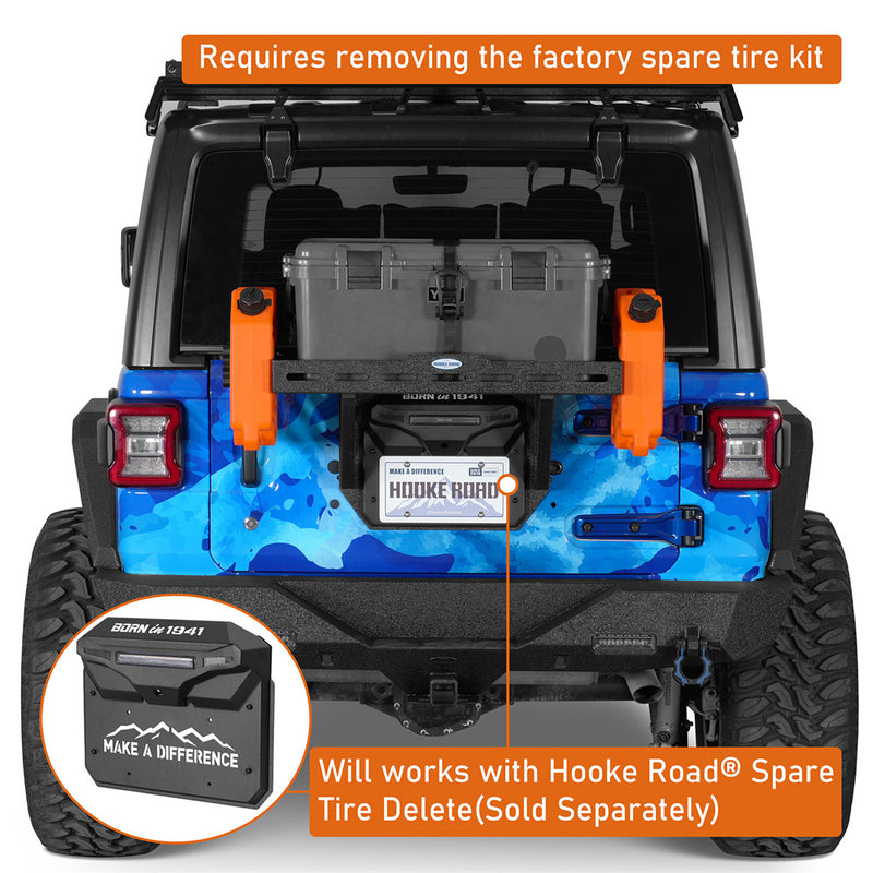 Load image into Gallery viewer, Hooke Road Tailgate Rack Cargo Basket for 2018-2026 Jeep Wrangler JL b3106s 8
