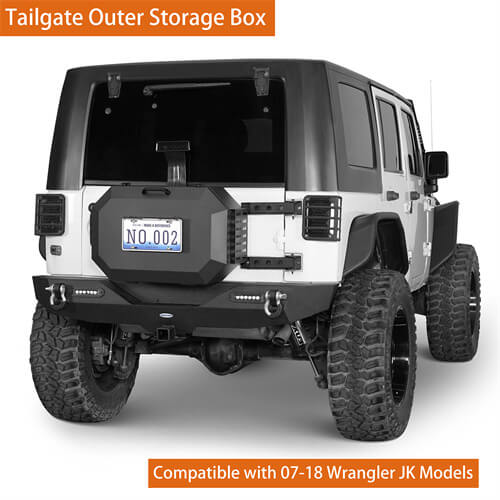 Load image into Gallery viewer, Tailgate Spare Tire Carrier Outer Storage Lock Box Jeep Wrangler Parts For 2007-2018 Jeep Wrangler JK - Hooke Road b2085s 10
