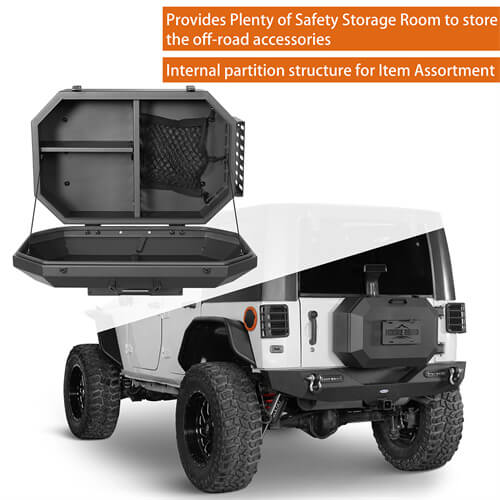 Load image into Gallery viewer, Tailgate Spare Tire Carrier Outer Storage Lock Box Jeep Wrangler Parts For 2007-2018 Jeep Wrangler JK - Hooke Road b2085s 11
