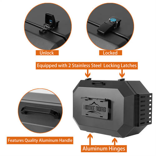 Load image into Gallery viewer, Tailgate Spare Tire Carrier Outer Storage Lock Box Jeep Wrangler Parts For 2007-2018 Jeep Wrangler JK - Hooke Road b2085s 14
