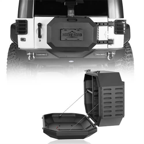 Tailgate Spare Tire Carrier Outer Storage Lock Box Jeep Wrangler Parts For 2007-2018 Jeep Wrangler JK - Hooke Road b2085s 2