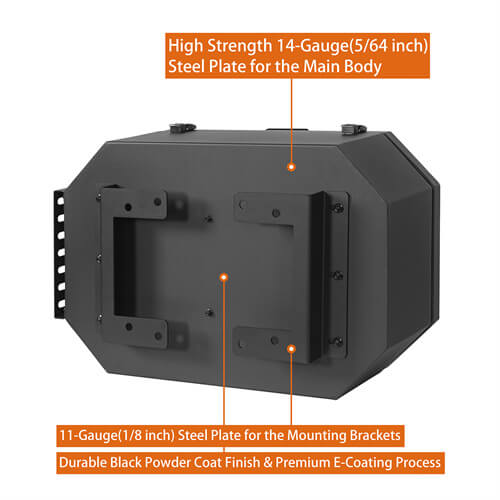 Tailgate Spare Tire Carrier Outer Storage Lock Box Jeep Wrangler Parts For 2018-2023 Jeep Wrangler JL - Hooke Road b3052s 16