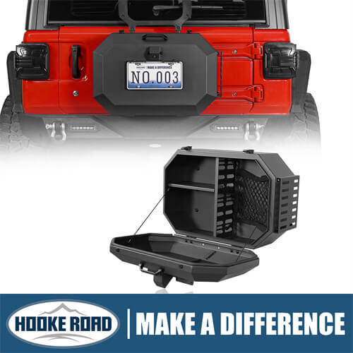 Load image into Gallery viewer, Tailgate Spare Tire Carrier Outer Storage Lock Box Jeep Wrangler Parts For 2018-2023 Jeep Wrangler JL - Hooke Road b3052s 1
