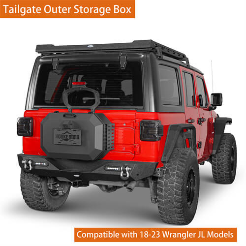 Tailgate Spare Tire Carrier Outer Storage Lock Box Jeep Wrangler Parts For 2018-2023 Jeep Wrangler JL - Hooke Road b3052s 8