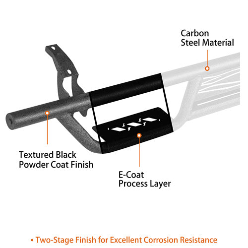 2010-2024 Toyota 4Runner Side Steps Wheel To Wheel Running Boards - Hooke Road b9802s 10