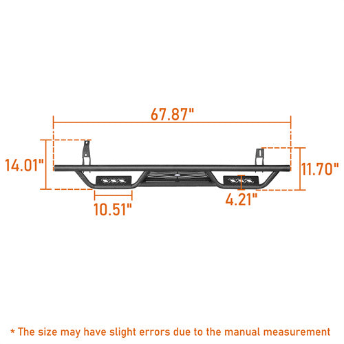 2010-2024 Toyota 4Runner Side Steps Wheel To Wheel Running Boards - Hooke Road b9802s 14