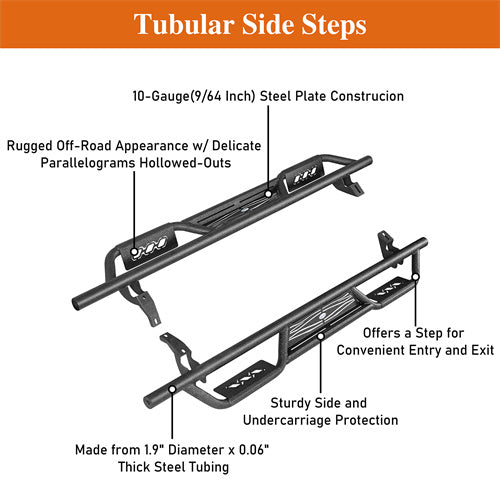 Load image into Gallery viewer, 2010-2024 Toyota 4Runner Side Steps Wheel To Wheel Running Boards - Hooke Road b9802s 9
