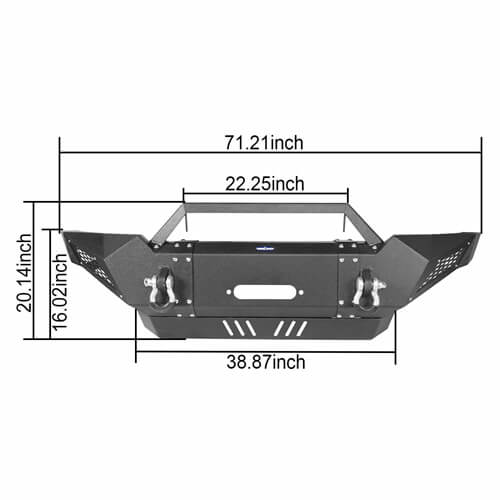 HookeRoad Toyota Tacoma Front Bumper w/Winch Plate for 2005-2011 Toyota Tacoma b4001 11