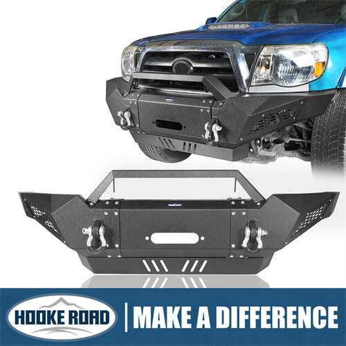 Load image into Gallery viewer, HookeRoad Toyota Tacoma Front Bumper w/Winch Plate for 2005-2011 Toyota Tacoma b4001 1
